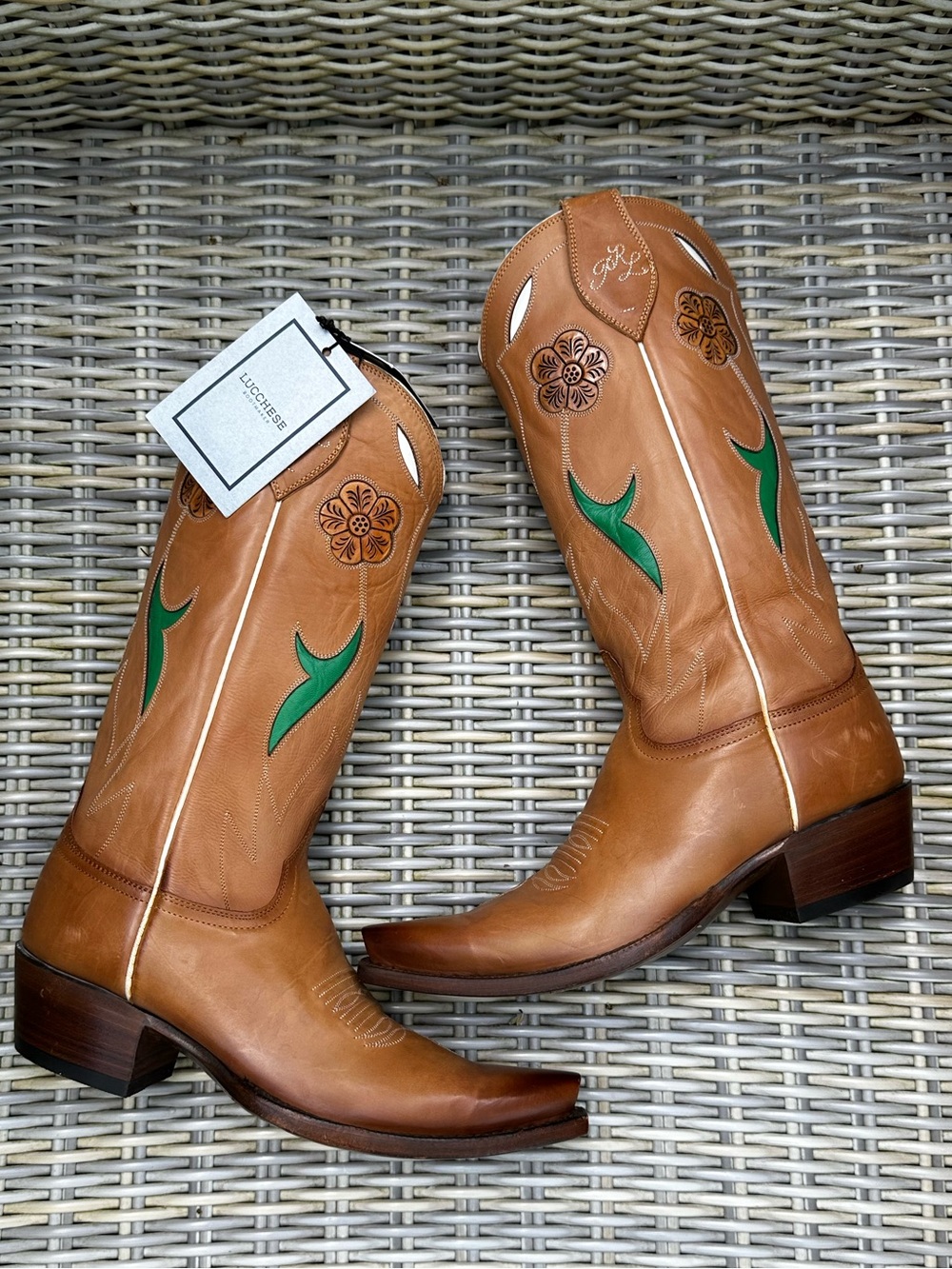 NWT Lucchese x Ralph Lauren Polo Western Boots 10 Cowboy Cowgirl Tobacco USA - Picture 4 of 13